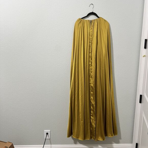 Mac Duggal Gold Pleated Maxi Dress - Picture 7 of 8